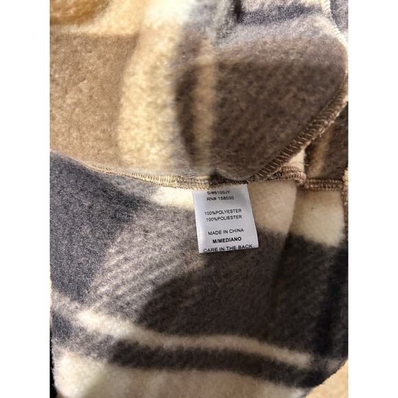 Love Tree Coat Womens Jacket Sz M Casual Plaid Button Up Pockets Teddy Bear - Picture 6 of 6